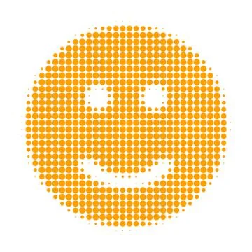 Glad Smiley Halftone Dotted Icon Illustrazione stock