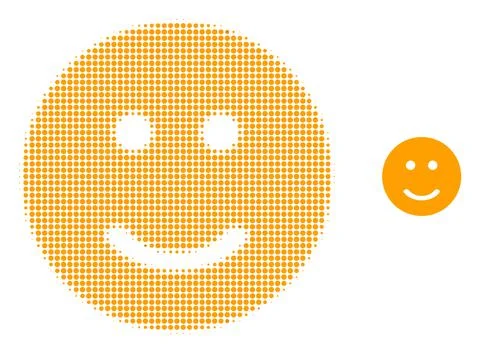 Glad Smiley Halftone Dotted Icon Stock Illustration