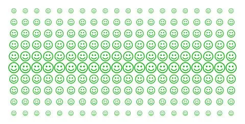 Glad Smiley Shape Halftone Pattern Stock Illustration