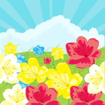 Glade with flower Stock Illustration