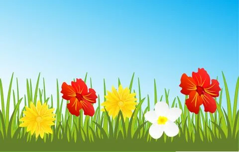 Glade with flower Stock Illustration