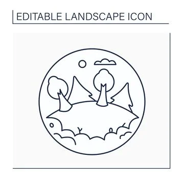 Glade line icon Stock Illustration