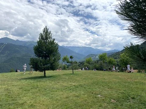 Glade mountains sky Foto stock
