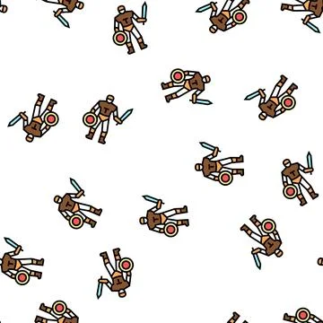 Gladiator ancient greece warrior vector seamless pattern Ilustración de archivo