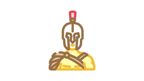 Gladiator ancient soldier color icon animation Stock Footage 327263443