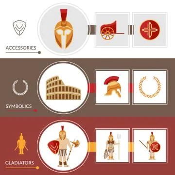 Gladiator Banner Set Stock Illustration