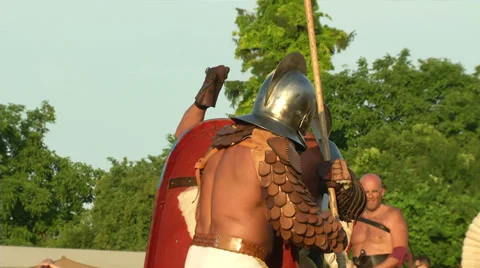 Gladiator game Retiarius Secutor 06 Video stock 32246586