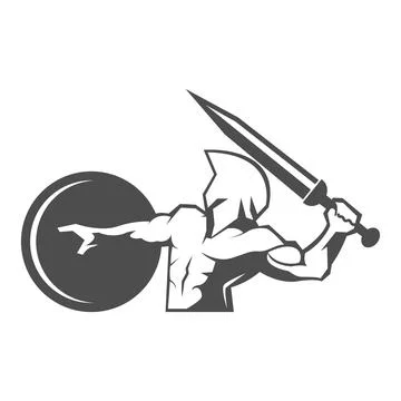 Gladiator logo icon design Stock Illustration