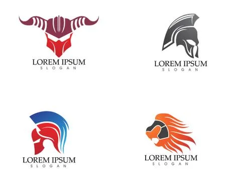 Gladiator mask warior logo and symbols template Stock Illustration