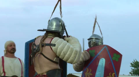 Gladiator munus Secutor Secutor 04 Video stock 32256236