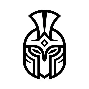 Gladiator power logo or modern line icon. Vector line art and icon design w.. Stock Illustration