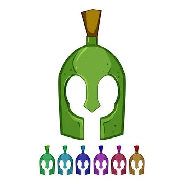 Gladiator spartan helmet cartoon vector graphic Stock Illustration