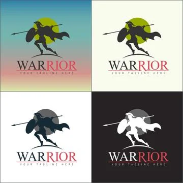 Gladiator spartan warrior guard logo design template vector set illustration Stock-Illustration