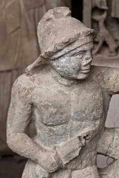 Gladiator statue in Pompeii Stock Photos