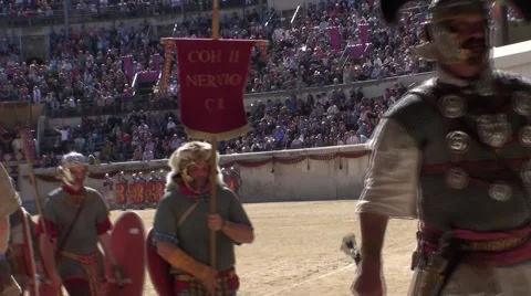Gladiators' exit of arena 库存影片 50928267