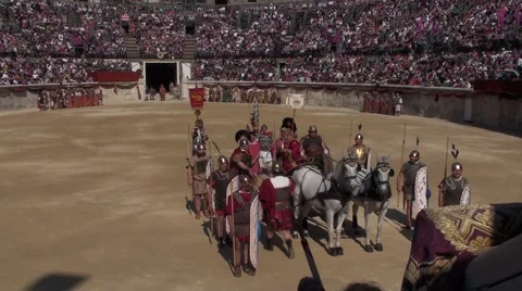 Gladiators' presentation in arena 1 Video stock 50930750