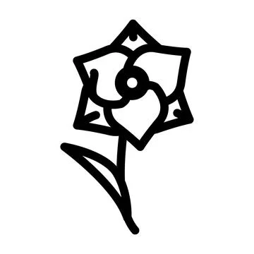 Gladiolus flower line icon vector illustration Illustrazione stock