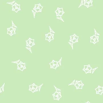 Gladiolus flower line vector seamless pattern Stock Illustration