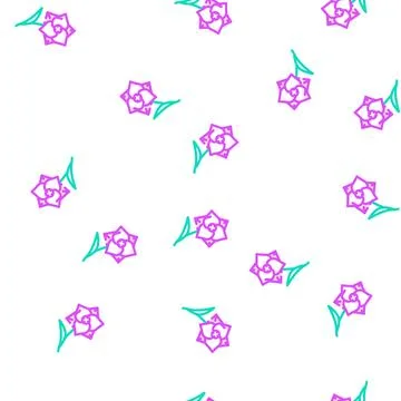 Gladiolus flower vector seamless pattern Illustrazione stock