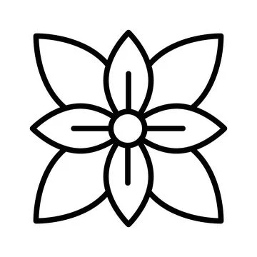 Gladiolus icon linear logo mark in black and white Stock Illustration
