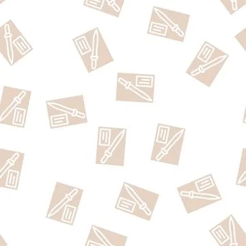 Gladius museum exhibit glyph vector seamless pattern Stock Illustration
