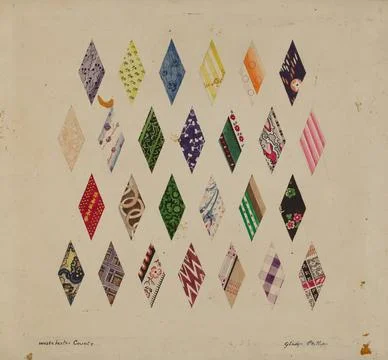 Gladys Phillips, Details of Patchwork Quilt, c 1937 Details of Patchwork Q... Stock Photos