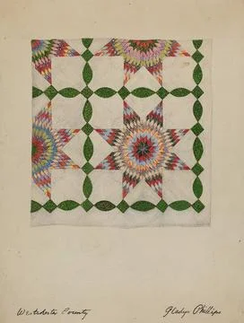 Gladys Phillips, Patchwork Quilt, c 1937 Patchwork Quilt Copyright: xpiema... Stock Photos
