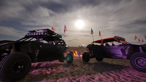Glamis desert campfire time lapse UTV Stock Footage 100662495