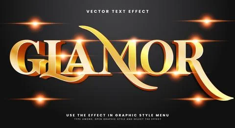 Glamor 3d editable text effect template Stock Illustration