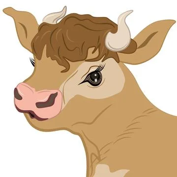 Glamorous cow face Stock Illustration