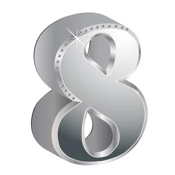 Glamorous, diamond number Stock Illustration