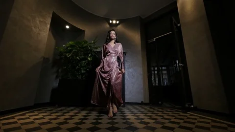 Glamorous Fashion Model Posing In A Maxi Dress. Stockbeeldmateriaal 103288057