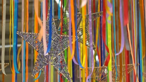 Glamorous golden curtains loop Stock Footage 83626877