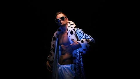 Glamorous guy dancing Stock Footage 92498176