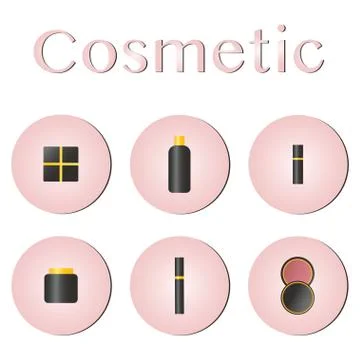 Glamorous make-up icons set. Concept cosmetic, makeup, mascara vector best Illustrazione stock