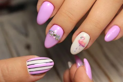Glamorous manicure of nails Stock Photos