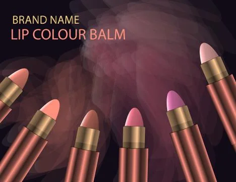 Glamorous Set of tubes with lip colour balm on the  sparkling ef Stock Illustration