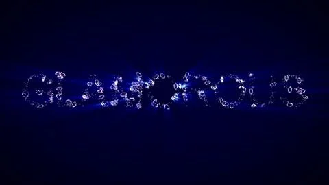 Glamorous - text of diamonds with blue light rays Stock Illustration
