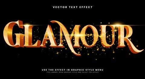 Glamour editable text effect Template Stock Illustration