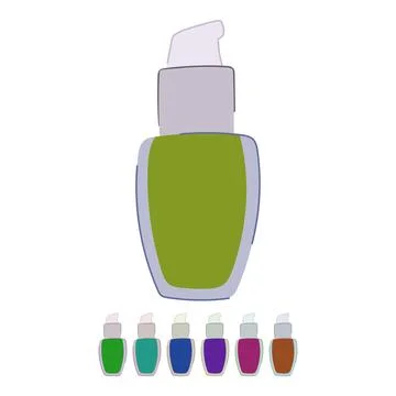 Glamour foundation cream vector cartoon graphic Stock Illustration