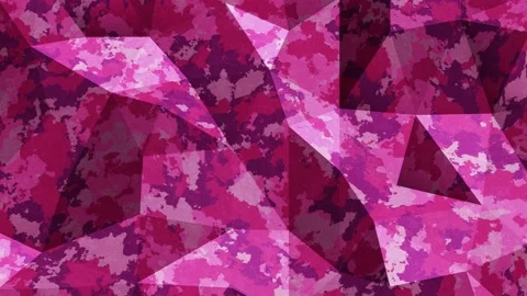 Glamour pink camouflage pattern moving polygonal surface looping 3D animation Video stock 201291692