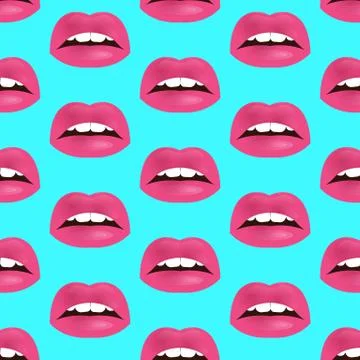 Glamour seamless lip pattern. Vector illustration for fashion design Stock Illustration