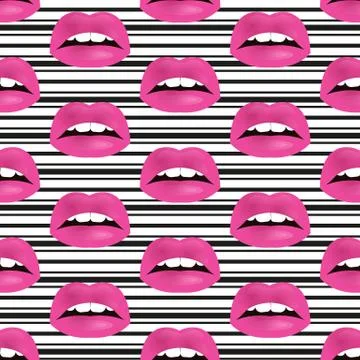 Glamour seamless lip pattern. Vector illustration for fashion design Stock Illustration