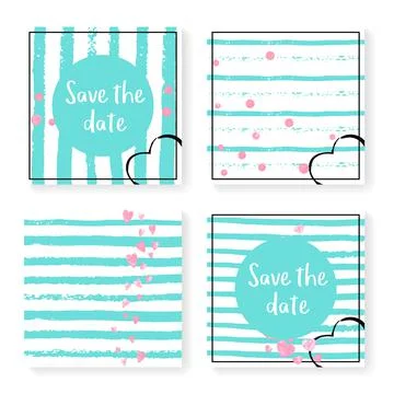 Glamour Sequins. Save Date Brochure Set. Stripe イラスト素材