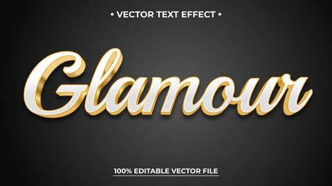 Glamour text effect with modern and elegant 3d luxury style Stock Illustration