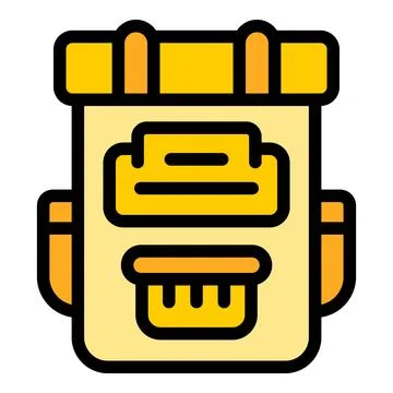 Glamping backpack icon vector flat Stock Illustration
