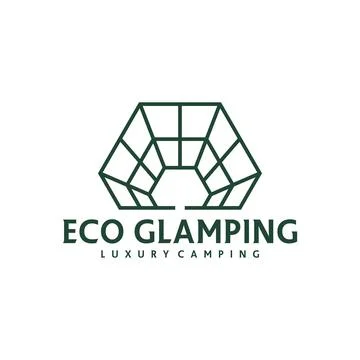 Glamping Dome Recreation Logo Vector Template. Creative Camping Glamping Do.. Stock Illustration