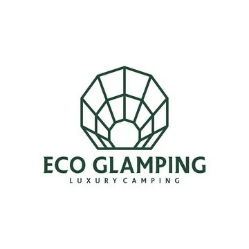 Glamping Dome Recreation Logo Vector Template. Creative Camping Glamping Do.. Ilustração Stock