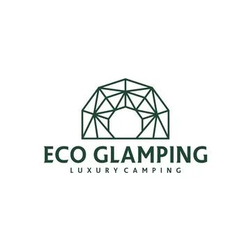 Glamping Dome Recreation Logo Vector Template. Creative Camping Glamping Do.. Ilustração Stock