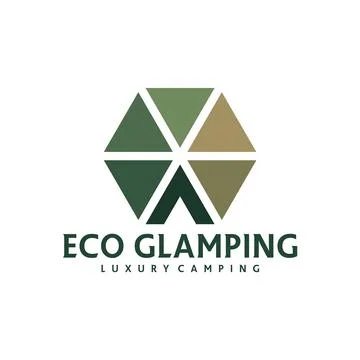 Glamping Dome Recreation Logo Vector Template. Creative Camping Glamping Do.. Stock Illustration